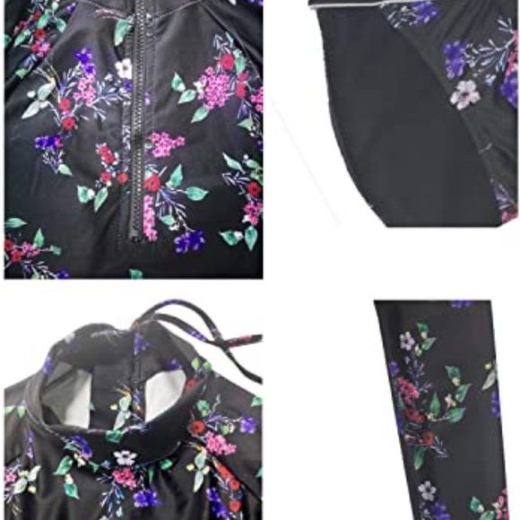 Women's Two Piece UPF 50+ Zip Surfing Rash Guard Sexy Bikini - Picture 5 of 5